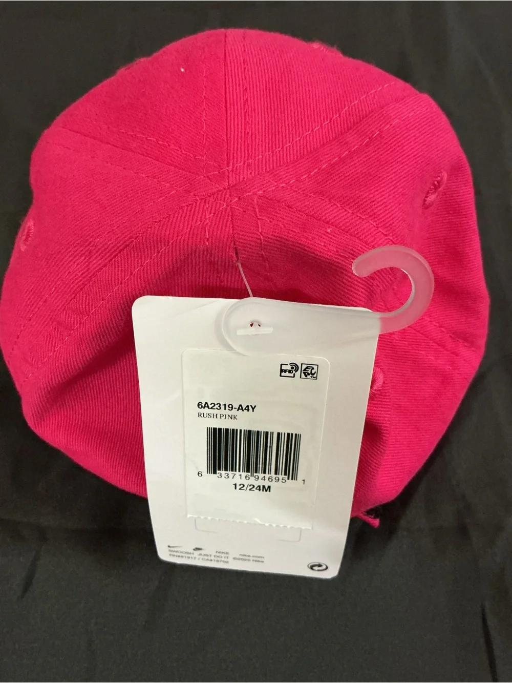 Nike Infant Club Cap - Hot Pink with Black Swoosh
